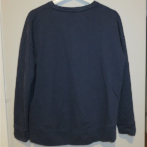Athleta Sweatshirt Cityscape Navy Blue Double Zipper Pullover Crewneck Small - Picture 5 of 7